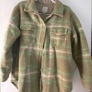 Joie Green and Tan Plaid Jacket